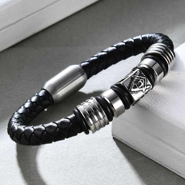 Stainless Men's Masonic Magnet Titanium Steel Bracelet_ipsvogv.com