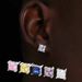 Men’s Jewelry Fashion Popular Hip Hop Earrings Quadrilateral Zircon Street Fashion Earrings Hiphop Men's Earrings_ipsvogv.com