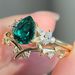 Sanjie New Natural London Green Water Drop Versatile Internet Red Women's Jewelry Pair Ring_ipsvogv.com