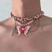 Pink Butterfly Choker Exaggerated Necklace Dopamine Design Necklace Y2k Yabby Clavicle Chain Niche Collar_ipsvogv.com