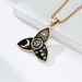 Nordic Celtic triangle knot star moon sun titanium steel necklace myth Odin triangle knot pendant_ipsvogv.com