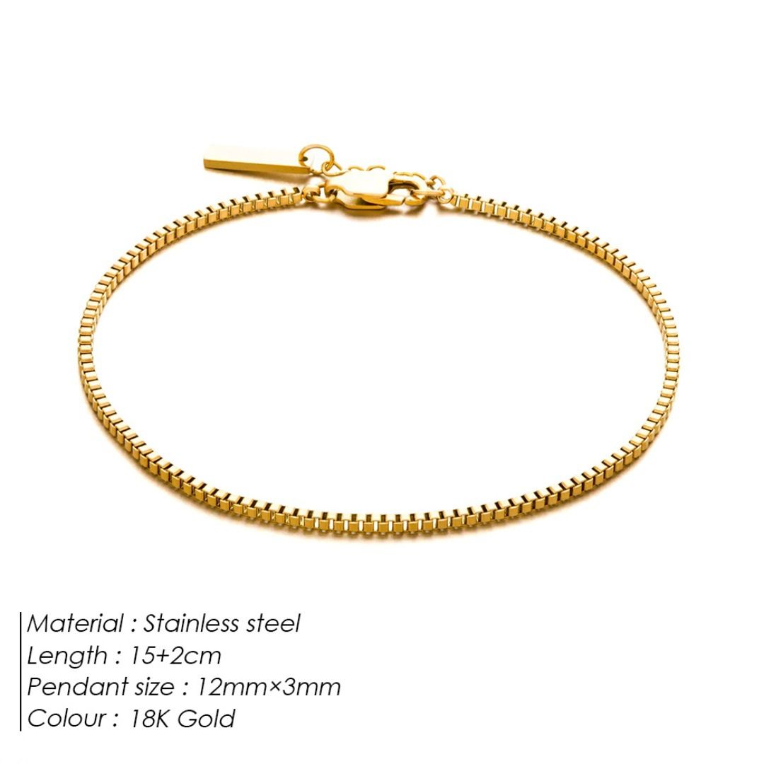 Men's Jewelry Niche Design Trendy Personality Stainless Steel Box Chain Hip Hop Style All Match Titanium Steel Bracelet Personality Hand Jewelry_ipsvogv.com