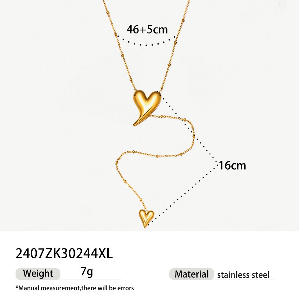 retro stainless steel multi layer love zircon necklace tassel stacked clavicle chain niche hand_ipsvogv.com