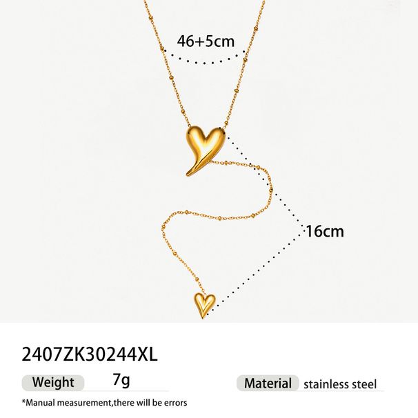 retro stainless steel multi layer love zircon necklace tassel stacked clavicle chain niche hand_ipsvogv.com