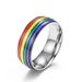 Rainbow element titanium steel ring niche personalized stainless steel hand jewelry_ipsvogv.com