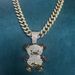 Alloy Zircon Bear Animal Panda Pendant Shiny Hip-Hop Jewelry Unisex Necklace_ipsvogv.com