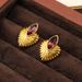 Vintage fan-shaped texture heavy industry with a high-end feel, light luxury, niche temperament, silver needle earrings_ipsvogv.com