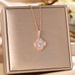 Korean Version Four Leaf Clover Titanium Steel Necklace For Women, Light Luxury, Niche, Diamond Inlaid Lucky Grass_ipsvogv.com