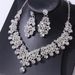Women's Jewelry Elegant Rhinestone Necklace And Earrings Set For Wedding, Party, And Special Occasions, U-Shaped Design With Crystals_ipsvogv.com