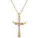Wings 【 】 Cross Light Luxury Charm Gorgeous Full Diamond Necklace Women's Versatile Clavicle Titanium Steel Chain 【 】_ipsvogv.com