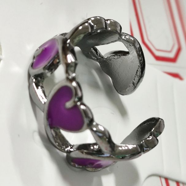 Advanced Gun Black Heart-shaped Zircon Open With Adjustable Sweet And Cool Style, Female Niche Design, Index Finger_ipsvogv.com