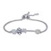 Pure Silver Women's Double Chain Push-pull Design With 2 Carat Moissanite Bracelet_ipsvogv.com