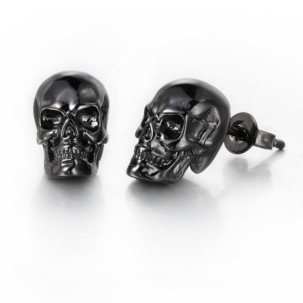 Unisex hip hop skull earrings for men Halloween personality old ear bone studs street popular earrings_ipsvogv.com