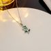 Titanium Steel Necklace Abalone Shell Small Flower Rose Pendant Plated With True Gold_ipsvogv.com