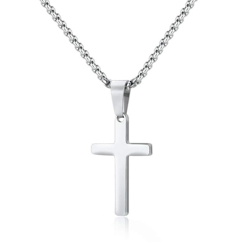 Stainless Steel Twist Chain Snake Bone Chain Cuban Chain Double Cross Pendant Jewelry Titanium Steel Necklace_ipsvogv.com