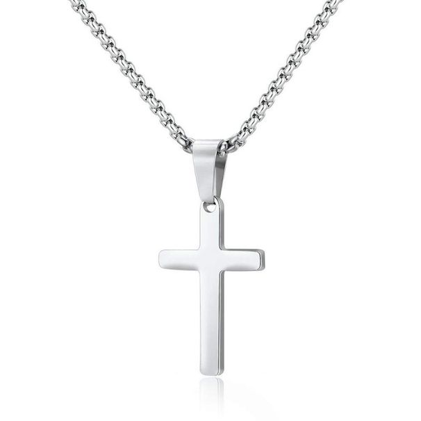 Stainless Steel Twist Chain Snake Bone Chain Cuban Chain Double Cross Pendant Jewelry Titanium Steel Necklace_ipsvogv.com