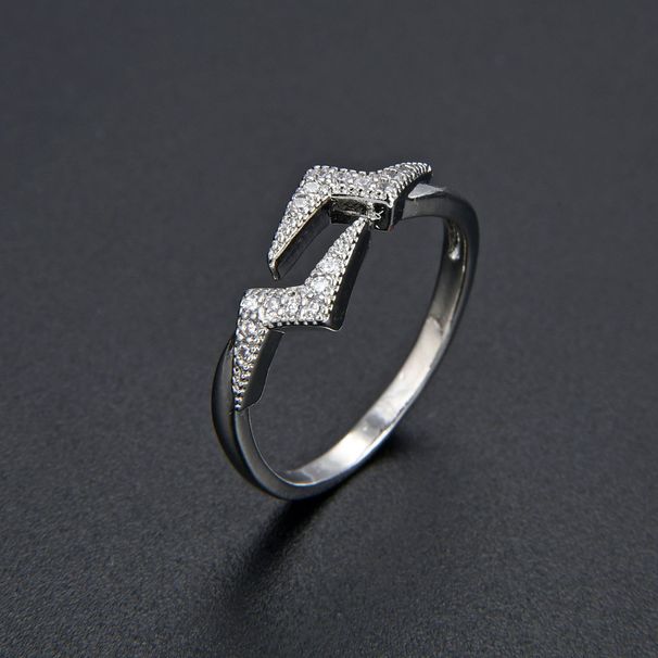 Unisex Diamond Zircon CZ Lightning Ring Female Index Finger Ring Opening Adjustable Jewelry_ipsvogv.com