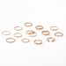 New Fashion Open Hollow Wave Cross Gold Silver 14 Piece Combination Set Ring_ipsvogv.com