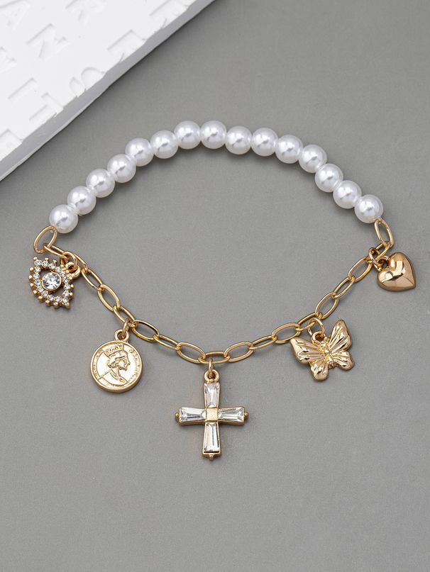 Women's Jewelry Alloy Bracelet Fashion Personality Pearl Chain Hand Jewelry_ipsvogv.com
