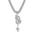 Hip Hop Set with Diamond Prayer Hand Cross Personalized Trendy Men's Necklace Accessories_ipsvogv.com