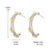 Love Knot C Shaped Earrings Gold And Silver Contrast Winding Temperament Simple Ins Inlaid Zirconium Earrings High End Niche Female Earrings_ipsvogv.com