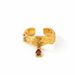 Ins Fashion Light Luxury Copper Gold-Plated Commuting Versatile Line Texture Zircon Open Ring_ipsvogv.com