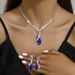 Women’s Jewelry Set Fashion Hot Selling Bridal Necklace Set High End Versatile Crystal Peach Heart Clavicle Chain Earrings Two Piece Set_ipsvogv.com