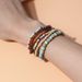 Bohemian style beaded fashionable multi-layer beige mixed color elastic bracelet, F16310_ipsvogv.com