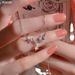S999 Pure Silver Laurel Goddess Necklace For Girls, Light Luxury, Niche, Wheat Ear Zircon Collarbone Chain, Give Girls_ipsvogv.com
