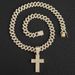 Hip Hop Elegant And Luxurious Gifts Alloy Full Diamond Cross Pendant Fashion Trend Rap Diamond Men's Cuban Chain Necklace Jewelry_ipsvogv.com