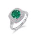 Emerald green high carbon diamond ring S925 silver full of brilliant colored gemstone finger ring retro all match_ipsvogv.com