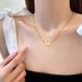 Full Body 【 Titanium Steel 】 Minimalist Style English Love Furnace Genuine Gold Necklace For Women's Ins Mesh Red 【 】_ipsvogv.com