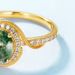 Natural Water Grass Agate Plated 10K Gold Ring S925 Silver Inlaid Green Moss Finger Ring Light Luxury_ipsvogv.com