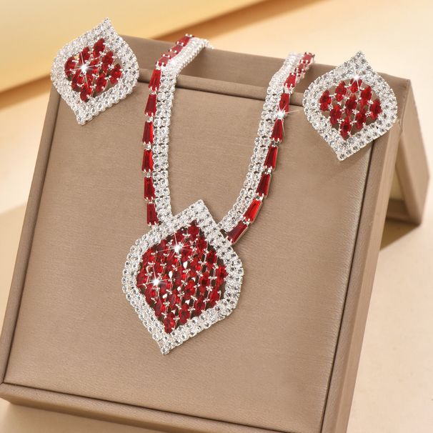 Women’s Jewelry Set Fashion Luxury Atmosphere Full Diamond Zircon Multi Color Dinner Party Wedding Accessories Necklace Earrings Set_ipsvogv.com