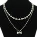 Is style creative full diamod boe splicig clavicle ecklace tredy me ad wome's simple bead double layer set_ipsvogv.com