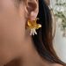 INS Retro Plated Titanium Steel Pearl Flower Korean Earrings_ipsvogv.com