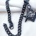 Rhinestone Pendant Necklace 9mm Width Black Mens Women Freemasonry Masonic Mason Stainless Steel_ipsvogv.com