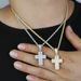 New Hip Hop Cross Pendant Inlaid With Zircon Gold And Silver Punk Style Necklace Jewelry For One Piece_ipsvogv.com