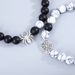 New Niche Design Stainless Steel Spider Web White Pine Black Frosted Bead Couple Bracelet, A Pair Of Male And Female_ipsvogv.com