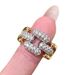Light Luxury, High-end Feel, Dense Inlaid Cuban Chain Diamond Ring, Fashionable Personality, Unique Temperament,_ipsvogv.com