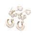 hot selling gold oil drop heart pearl earrings set Fashion design temperament earrings_ipsvogv.com