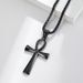 Men's Jewelry Stainless Steel Ankh Cross Necklace Personality Niche Titanium Steel Cross Pendant Pendant_ipsvogv.com