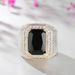 Hot hip hop division gold bully square sapphire big man ring_ipsvogv.com