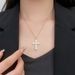 Classic Cross Pendant Titanium Steel Necklace Copper Micro Inlaid Zircon Jewelry Collarbone Chain_ipsvogv.com
