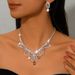 Women’s Jewelry Set Fashion Fashion Claw Chain Circle Rhinestone Necklace Earrings Set Evening Dress Clavicle Chain Necklace Female_ipsvogv.com