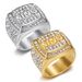 New Hip-Hop Titanium Steel Vacuum Gold Plated Inlaid With Diamonds KING Ring_ipsvogv.com