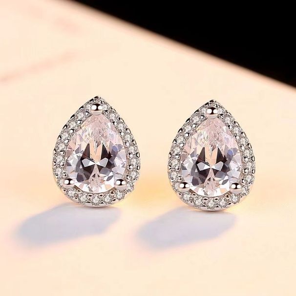Fashion All Match Earrings Shiny Earrings Water Drop Pear Shaped Eight Hearts And Eight Arrows Earrings For Women_ipsvogv.com