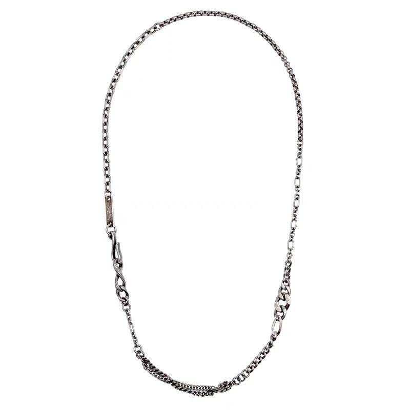 Titanium steel distressed multi jointed men's necklace hip hop Cuban chain trendy high end versatile simple clavicle chain_ipsvogv.com