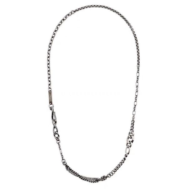 Titanium steel distressed multi jointed men's necklace hip hop Cuban chain trendy high end versatile simple clavicle chain_ipsvogv.com