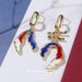 Vintage Contrast Color Irregular Earrings Summer Paris Theme Fashion All Match New Personality Simple Earrings_ipsvogv.com